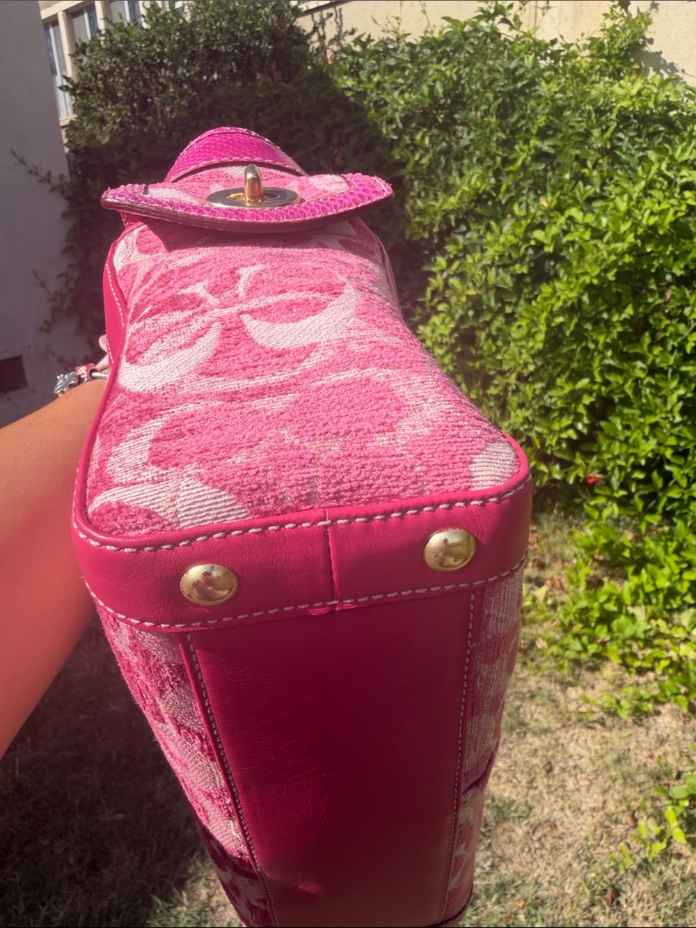 Vintage Coach 8F52 Pink Chenille Python Butterfly Tote NWT Y2K Rare - Picture 8 of 17